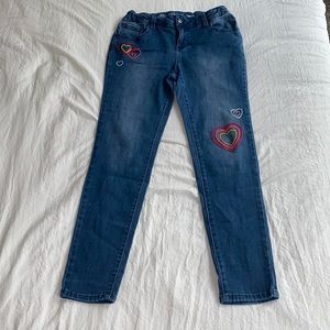 Cat&Jack Girls Size 14 Skinny Jean w/heart details